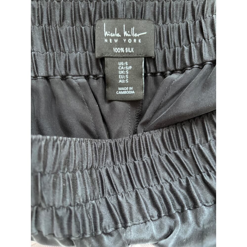 Nicole Miller | NWT 100% Silk Jogger Pants with Cargo Pockets Size S - Picture 8 of 9